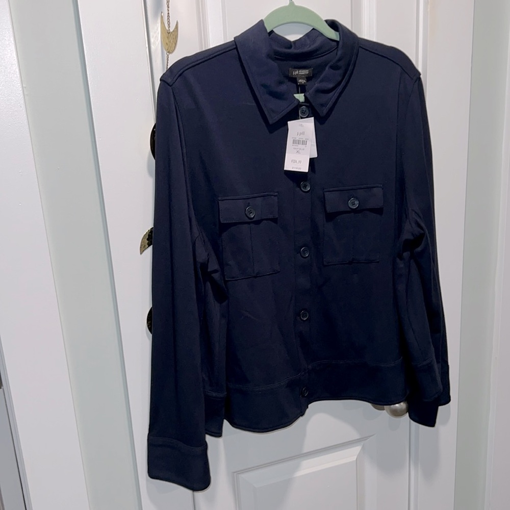 🔥J.Jill LuxeCasual - Pima Cotton Wearever Collection Navy Jacket NWT